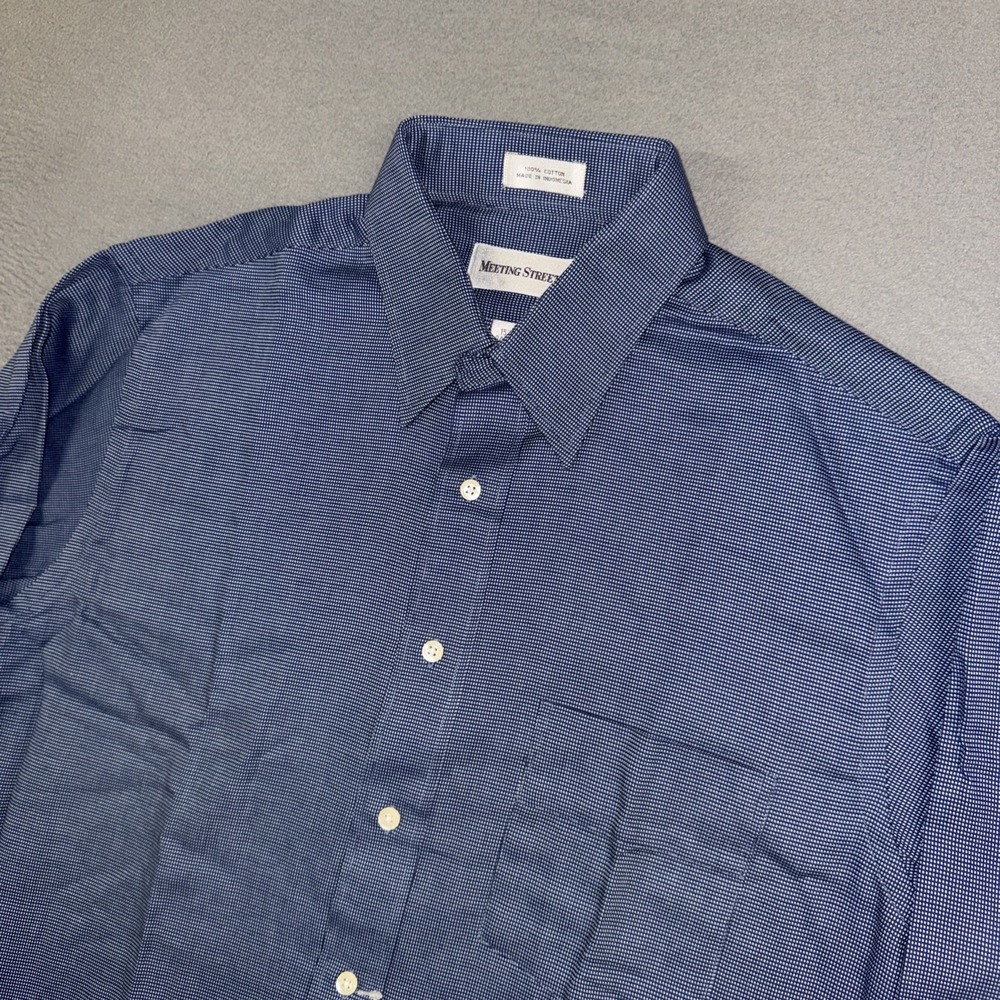 Meeting Street Dress Shirt Mens 15.5 34/35 Blue Long Sleeve Button Vintage NWT